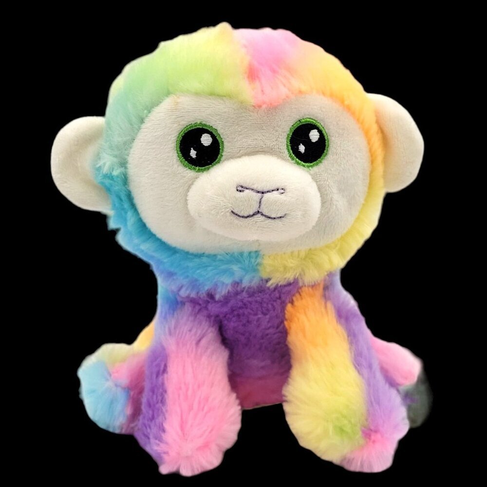 Animal Adventure Monkey 7" Seated Pastel Multicolor Soft Eyes Colorful 2019 - Picture 1 of 7
